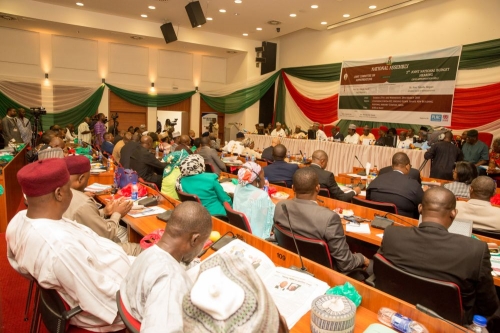 Cross section of representatives of Ministries Departments Agencies Civil SocietyOrganizationsand other participants duringthe2018 National Budget Hearing of the Senate and House of Representatives Joint Committees on Appropriations at the Conference Room 022 Ground Floor Senate New Building National Assembly Complex on Tuesday 27th March 2018