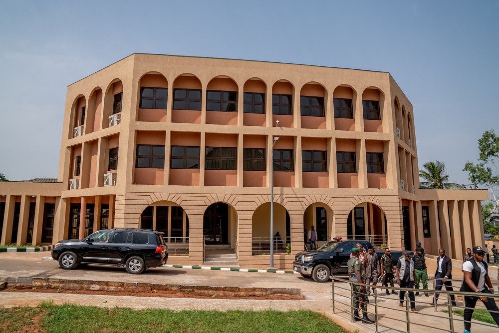 View  of the Conference Centre within the Zik Mausoleum and Conference Centre built in honour of the first President of Nigeria   Late Rt  Hon  Nnamdi Azikiwe  in Onitsha  Anambra State during an inspection tour by the  Hon  Minister of Power  Works   Housing  Mr Babatunde Fashola  SAN and his  Labour and  Employment counterpart  Dr  Chris Ngige  on Monday 10th  December 2018