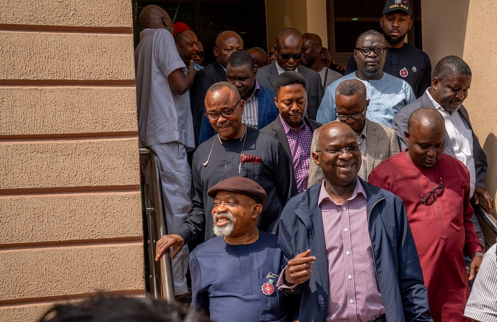 Hon  Minister of Power  Works   Housing  Mr Babatunde Fashola  SAN  2nd left   Hon   Minister of Labour and  Employment  Dr  Chris Ngige  left  and others  during the inspection of the completed Zik Mausoleum and Conference Centre built in honour of the first President of Nigeria   Late Rt  Hon  Nnamdi Azikiwe  in Onitsha  Anambra State on Monday 10th  December 2018