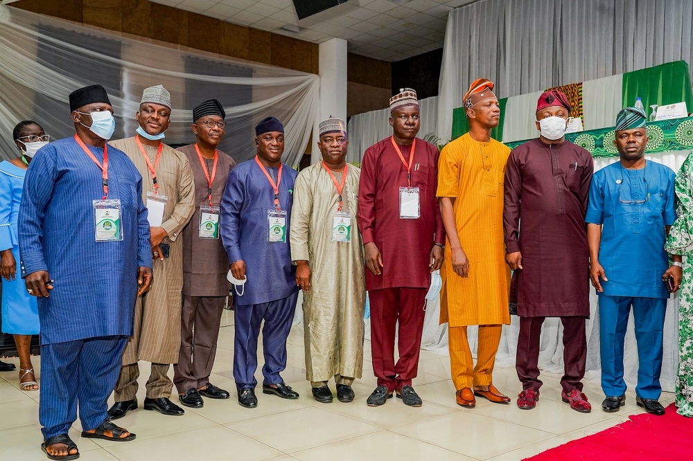 Some of the Commissioners of Housing during the 10th Meeting of the National Council on Lands, Housing and Urban Development, with the theme,&quot; Housing Development as a Catalyst for Job Creation, Social Inclusion and Economic Development,&quot; at the D&#039;Podium  International Event Centre in Ikeja, Lagos on Thursday, 21st. October, 2021. 