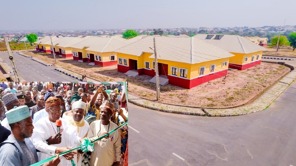 AERIAL VIEW: OFFICIAL COMMISSIONING OF HOUSING PROJECTS UNDER THE NATIONAL HOUSING PROGRAMME (NHP) PHASE 1 IN KWARA STATE, ON FRIDAY 16TH OF DECEMBER, 2022.