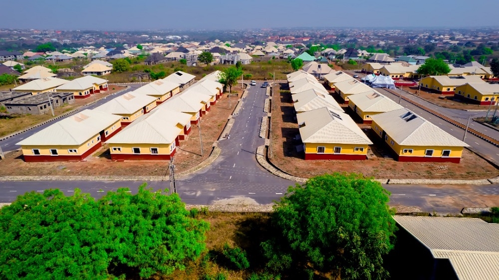 AERIAL VIEW: OFFICIAL COMMISSIONING OF HOUSING PROJECTS UNDER THE NATIONAL HOUSING PROGRAMME (NHP) PHASE 1 IN KWARA STATE, ON FRIDAY 16TH OF DECEMBER, 2022.