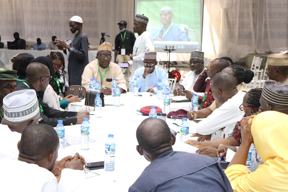 L – R. Director Urban and Regional Dev. Department, Dr. Olakunde Akinola, Mr. Kolapo Raheem, Director, Planning, Research and Statistics, Permanent Secretary, Federal Ministry of Works and Housing, Mr. Mahmuda Mamman, Mallam Rabiu Yunusa, Permanent Secretary, Kaduna State Ministry of Housing and Urban Development, Mrs. Lucy Uzodima, Director Public Building and Housing Development and Director, Engineering Services Dept, Engr. Cyril Onyeneke at the 12th Meeting of the National Council on Lands, Housing and Urban Development holding at Umaru Musa Yar Adua Conference Centre, Independence Way, Kaduna, Kaduna State on the 13th – 17th November, 2023