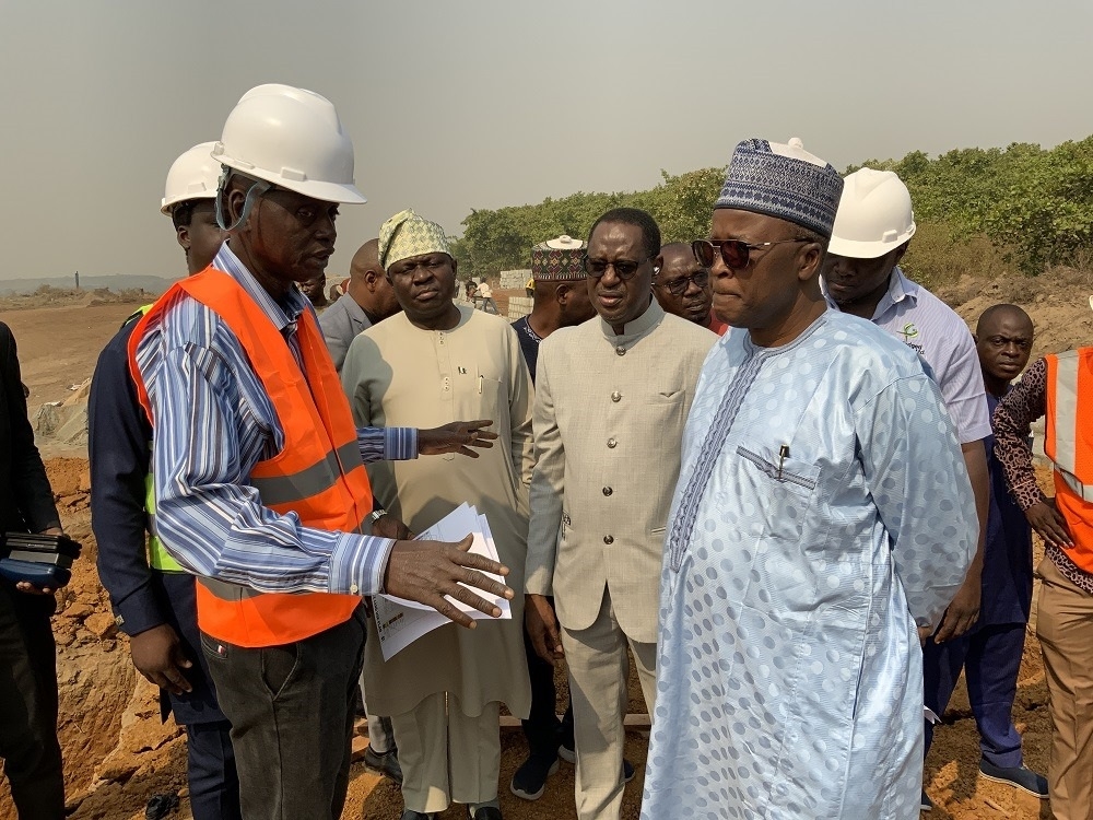 The Honourable Minister of Housing and Urban Development, Arch. Ahmed Musa Dangiwa, the Hon. Minister of State, Abdullahi Tijjani Gwarzo, Permanent Secretary, Dr. Marcus Ogunbiyi and Some Directors inspect work at the site for the proposed Renewed Hope City at Karsana Estate Phase 3, Abuja