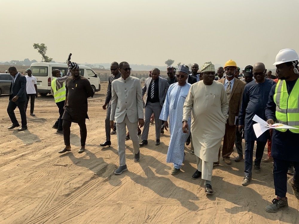 The Honourable Minister of Housing and Urban Development, Arch. Ahmed Musa Dangiwa, the Hon. Minister of State, Abdullahi Tijjani Gwarzo, Permanent Secretary, Dr. Marcus Ogunbiyi and Some Directors inspect work at the site for the proposed Renewed Hope City at Karsana Estate Phase 3, Abuja