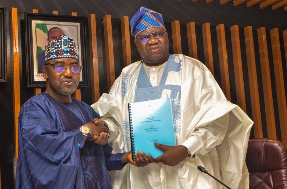 Handover ceremony of the new Permanent Secretary, Federal Ministry of Housing and Urban Development, Dr. Marcus O. Ogunbiyi, outgoing Permanent Secretary, Federal Ministry of Works and Housing, Mahmuda Mamman and the new Permanent Secretary, Federal Ministry of Works, Yakubu A. Kofarmata at the Ministry’s Headquarter on the 12th of January, 2024