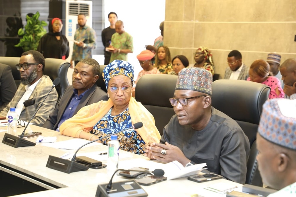 Minister of Housing and Urban Development, Arc. Ahmed Musa Dangiwa when he summoned cement manufacturers to a meeting at the Ministry headquarters in Abuja, on Tuesday 20th February 2024.