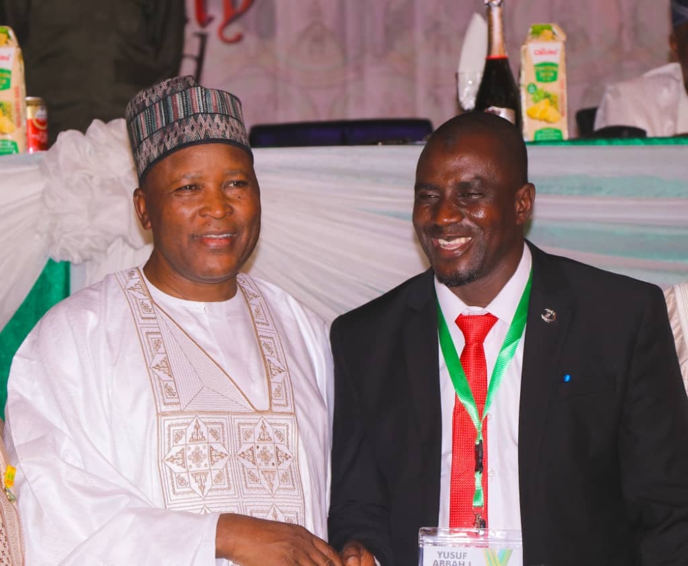 Hon Minister of State, Housing and Urban Development, Abdullahi Tijjani Gwarzo, Chief Host of the 2024 Surveyors Council of Nigeria Induction Ceremony of New Surveyors, held at Chida International Hotel, Abuja, Thursday, April 25th, 2024.