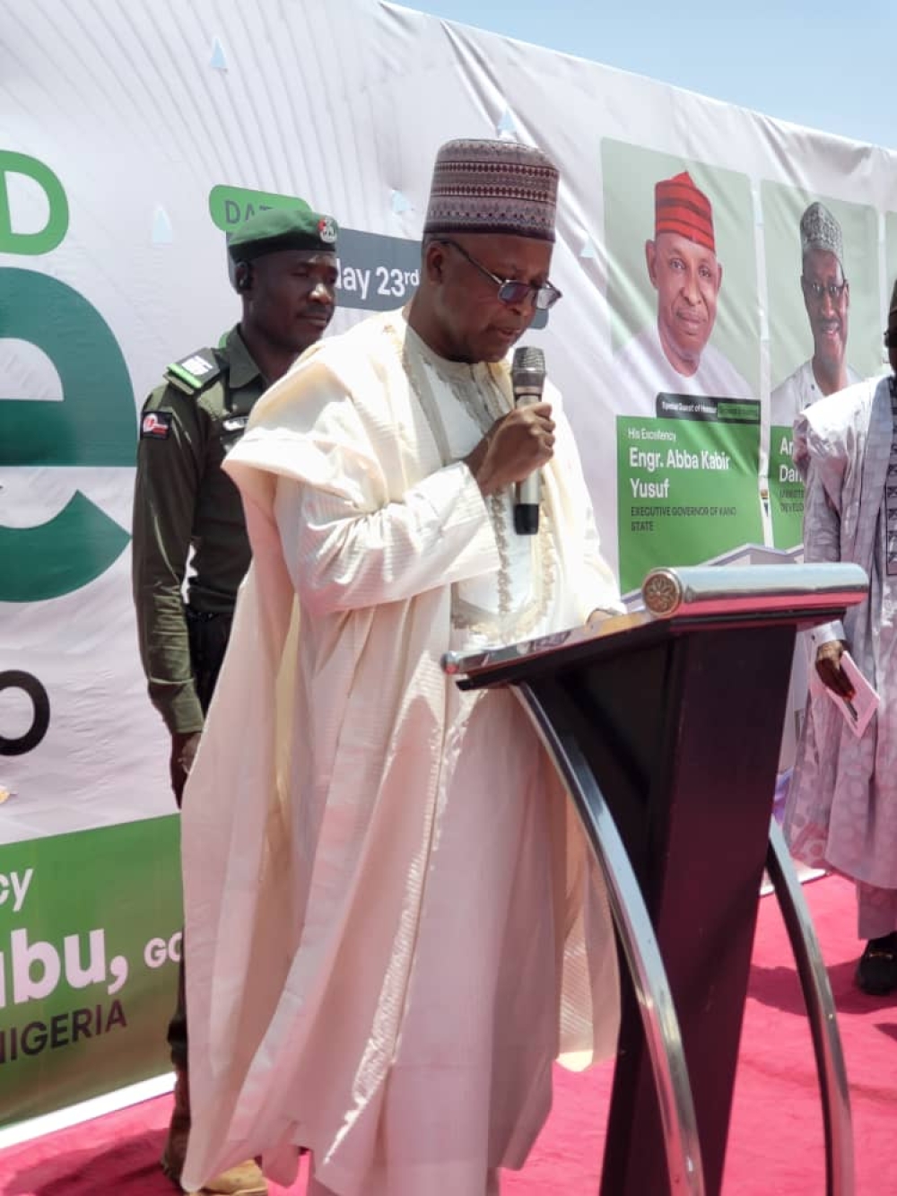 The groundbreaking ceremony of the Federal Government 500 Housing Units Renewed Hope Housing City, Lambu, Tofa LGA, Kano State