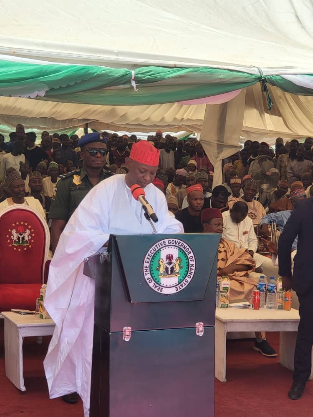 The groundbreaking ceremony of the Federal Government 500 Housing Units Renewed Hope Housing City, Lambu, Tofa LGA, Kano State