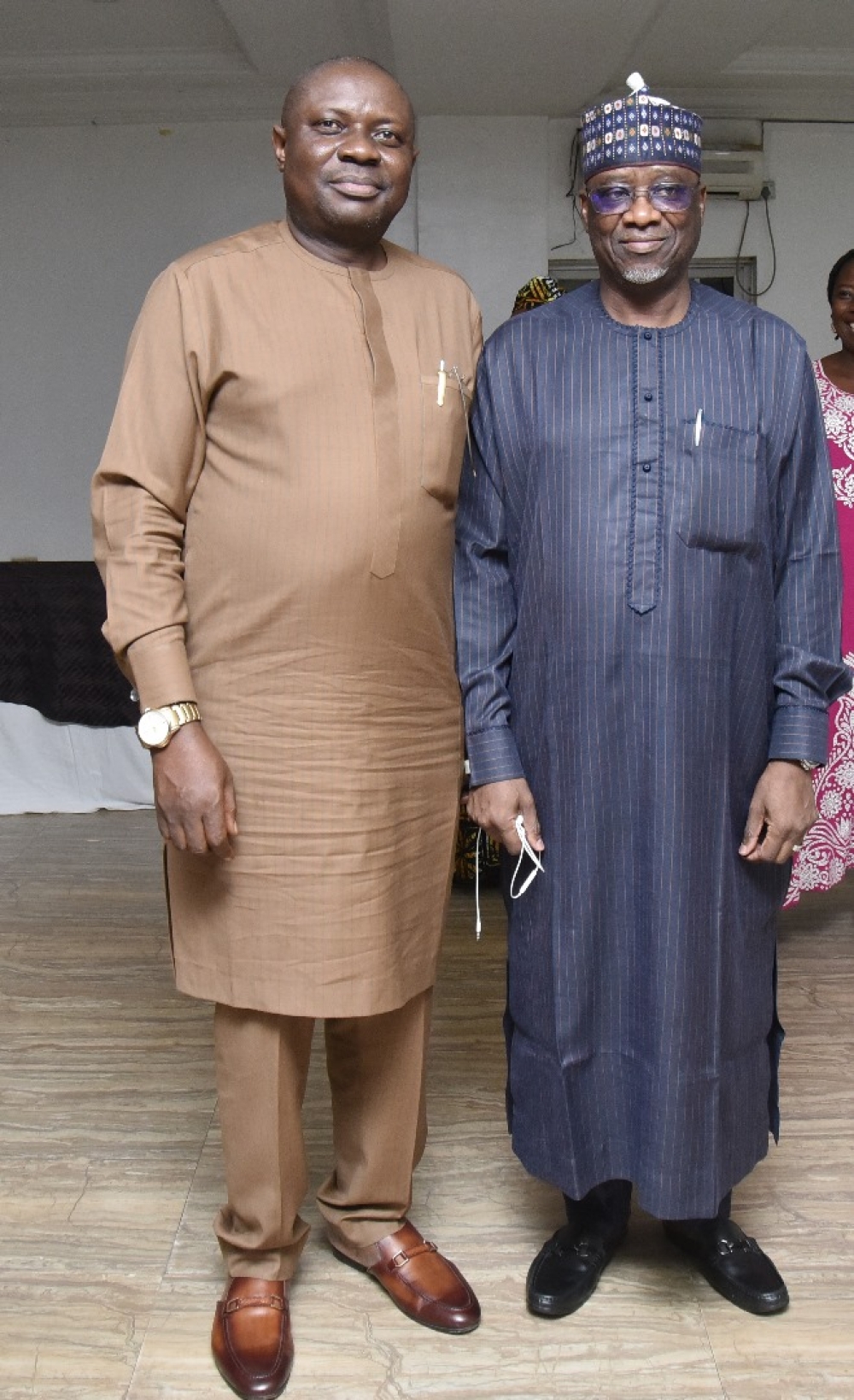 Federal Ministry of Housing and Urban Development Permanent Secretary, Dr. Marcus O. Ogunbiyi, the wife and management staff of the Ministry in a dinner party after the Retreat on the Ministerial Performance Management System (MPMS) held at De Bentley Hotel, Abuja on the 11th May, 2024.