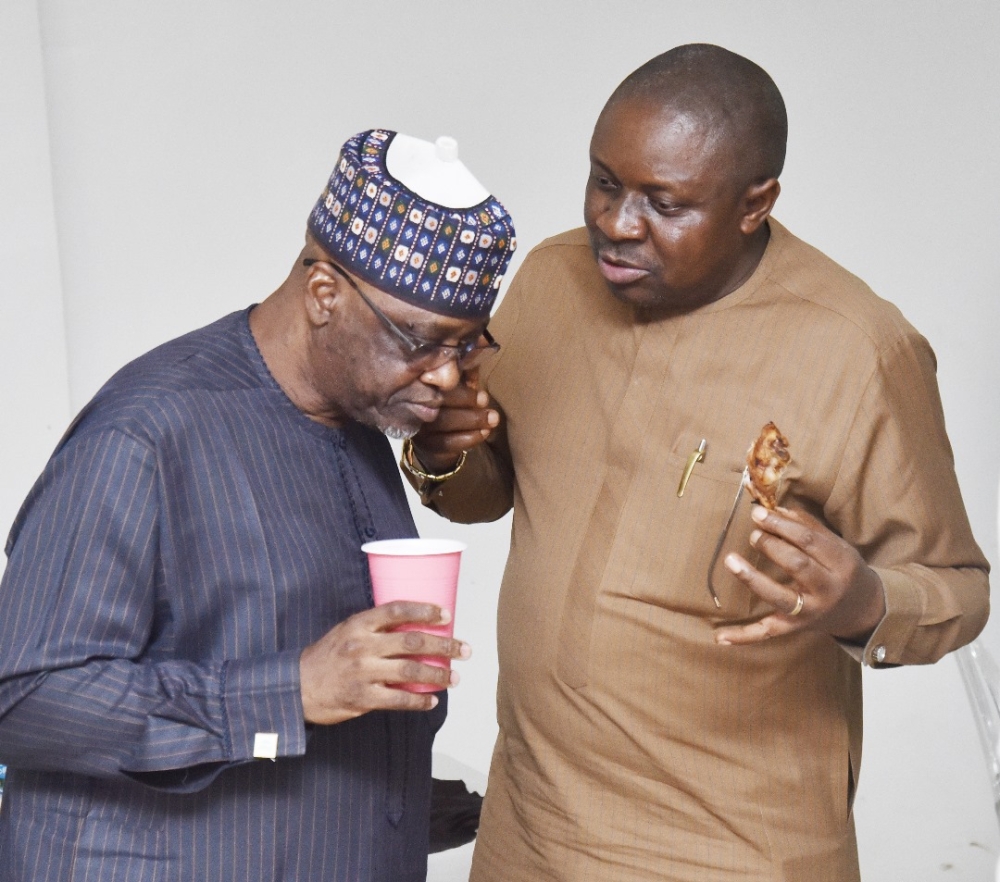 Federal Ministry of Housing and Urban Development Permanent Secretary, Dr. Marcus O. Ogunbiyi, the wife and management staff of the Ministry in a dinner party after the Retreat on the Ministerial Performance Management System (MPMS) held at De Bentley Hotel, Abuja on the 11th May, 2024.