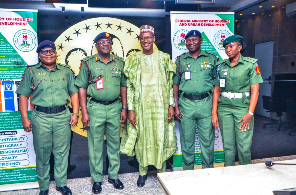 Courtesy visit of MD/CEO Nigerian Army Post Service Housing Development Limited, Major Gen JD Omale to the Hon Minister,  Housing and Urban Development,  Tuesday,  July 16th, 2024