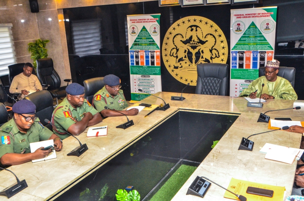 Courtesy visit of MD/CEO Nigerian Army Post Service Housing Development Limited, Major Gen JD Omale to the Hon Minister,  Housing and Urban Development,  Tuesday,  July 16th, 2024