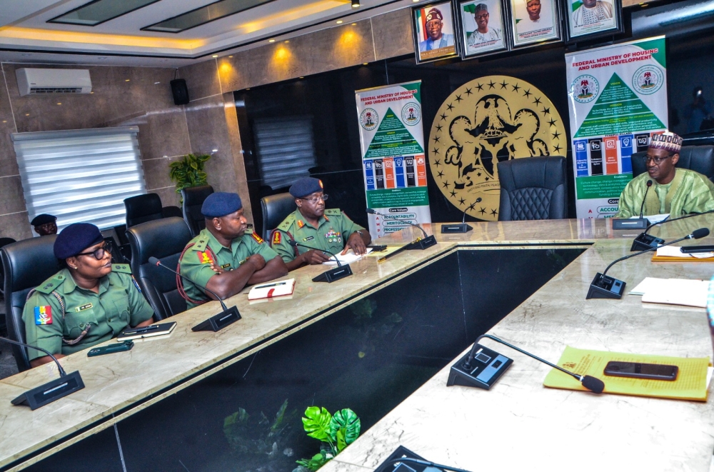 Courtesy visit of MD/CEO Nigerian Army Post Service Housing Development Limited, Major Gen JD Omale to the Hon Minister,  Housing and Urban Development,  Tuesday,  July 16th, 2024