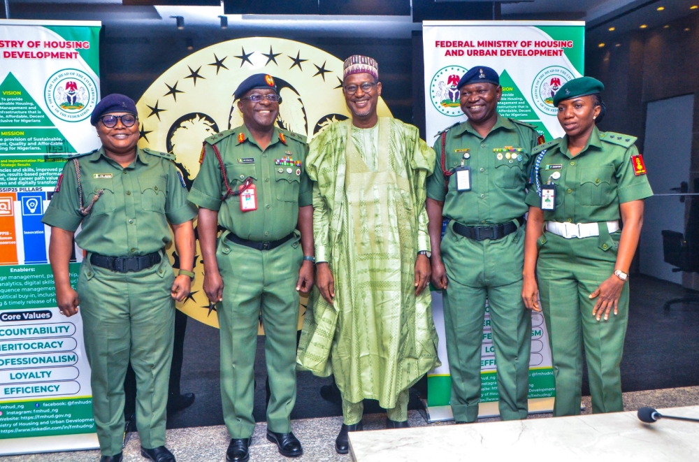 Courtesy visit of MD/CEO Nigerian Army Post Service Housing Development Limited, Major Gen JD Omale to the Hon Minister,  Housing and Urban Development,  Tuesday,  July 16th, 2024