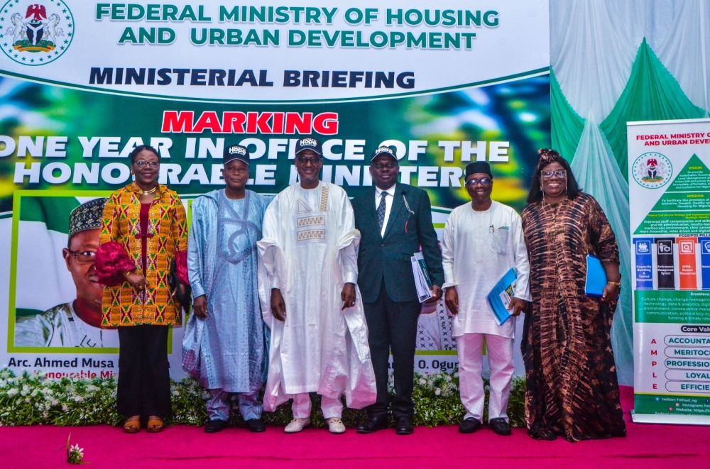 Ministerial Briefing Marking one Year in office of the Honourable Minister Of Housing &Urban development Arc. Ahmed Musa Dangiwa; and Hon. Minister of State for Housing and urban Development, Eng. Abdullahi Tijjani Gwarzo. Thursday 22nd-08-2024