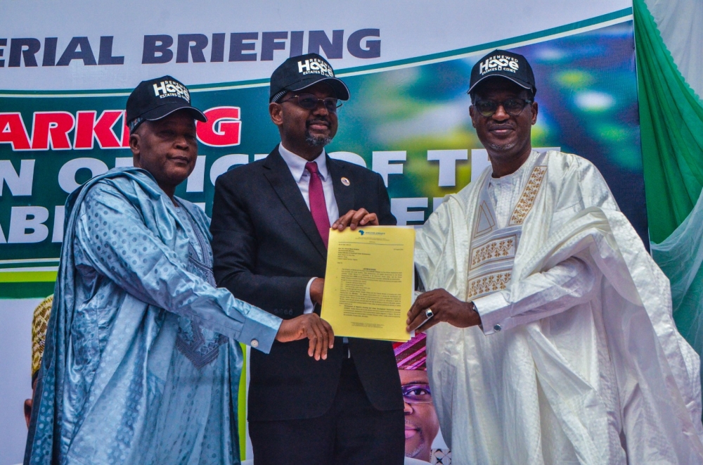 Ministerial Briefing Marking one Year in office of the Honourable Minister Of Housing &Urban development Arc. Ahmed Musa Dangiwa; and Hon. Minister of State for Housing and urban Development, Eng. Abdullahi Tijjani Gwarzo. Thursday 22nd-08-2024