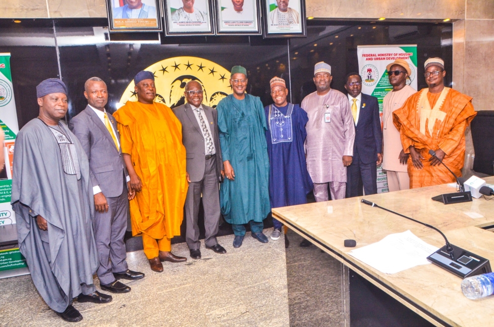 Minister of Housing and Urban Development Arc Ahmed Musa Dangiwa inaugurating members of Disciplinary Tribunal for the Registered Builders,  Tuesday,  October 29th, 2024