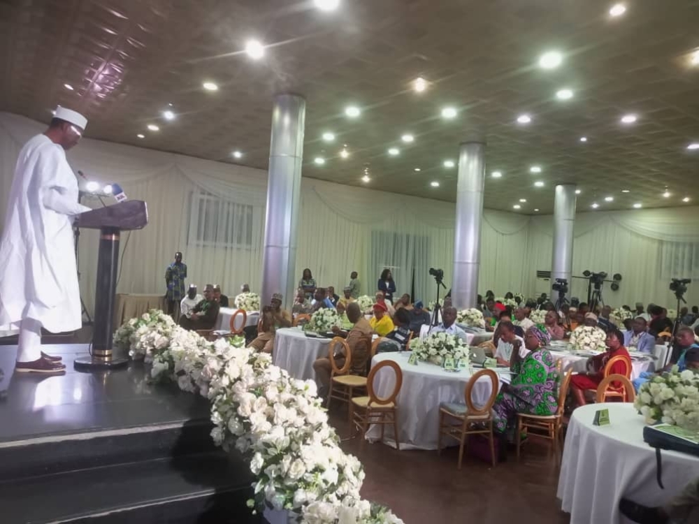 Hon. Minister of Housing and Urban Development, Arch. Ahmed Musa Dangiwa Delivering his keynote address at the Conference of Directors of Land in the Federal and State Ministries Departments and Agencies. Wednesday 23rd October, 2024