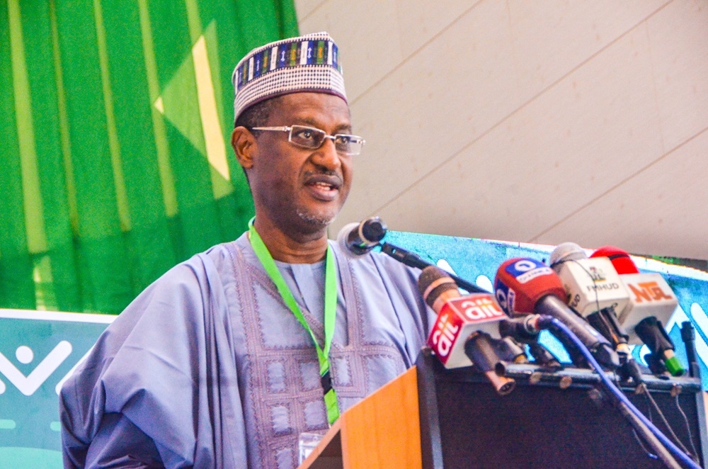 The Executive Governor of Gombe State, Ahjaji Muhammad Inuwa Yahaya, CON, the Hon. Minister of Housing and Urban Development, Arc. Ahmed Musa Dangiwa, FNIA, FICB, the Hon. Minister of State, Rt Hon. Yusuf Abdullahi Ata, Commissioners from the States and other dignitaries at the National Council Meeting of the Honourable Minister and Commissioners holding in Gombe, Gombe State on the 14th November, 2024