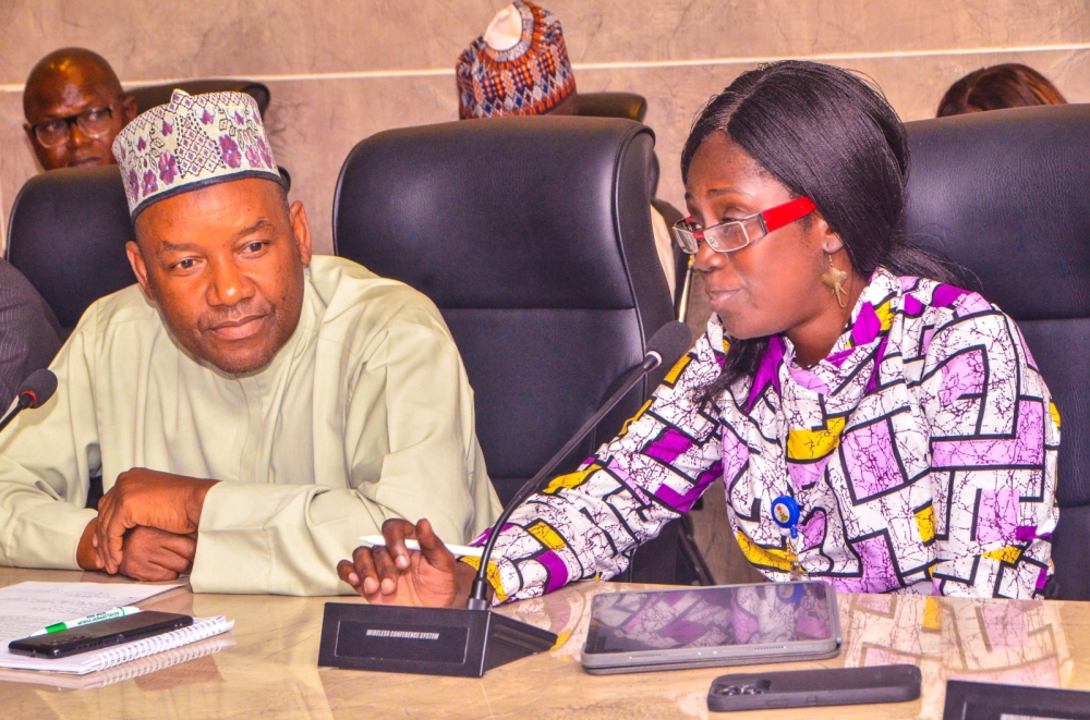 PHOTO SPEAK: Hon. Minister of Housing and Urban Development Arch. Ahmed Musa Dangiwa ; Permanent Secretary, FMHUD, Dr. Marcus Ogunbiyi and Directors in the Ministry, Meeting with Technical Mission from the World Bank on Land Titling Registration. and Cadstre. Monday 18th November, 2024