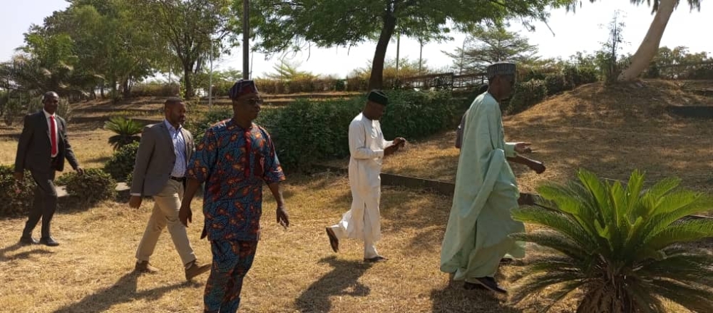 Photo Speak Minister of Housing and Urban Development, Arc. Ahmed Musa Dangiwa, accompanied by the Director  HOD Public Buildings and other officials, inspected the progress of work at the site of the new office complex today, December 31st, 2024, marking the final workday of the year