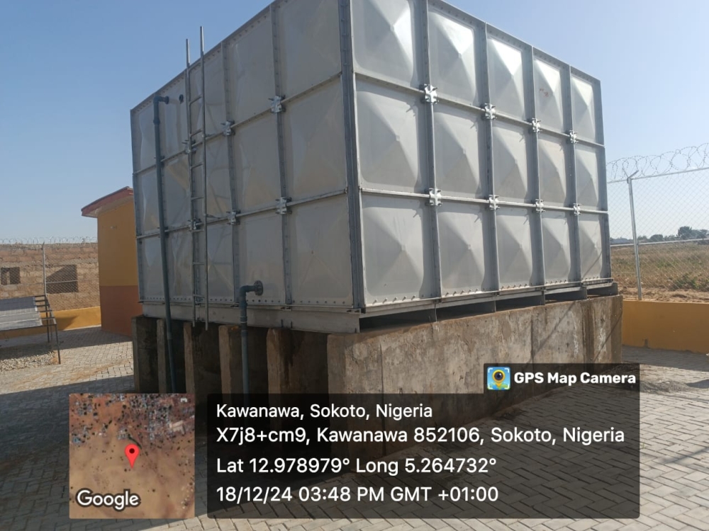 INSPECTION VISIT OF THE WATER PROJECT FOR RENEWED HOPE HOUSING PROGRAMME (RHHP) SITE AT SOKOTO STATE BY THE DIRECTOR/HOD CIVIL ENGINEERING. HE WAS RECEIVED AT THE SITE BY THE CONTROLLER AND THE FIELD OFFICE STAFF ON 18TH DECEMBER 2024.