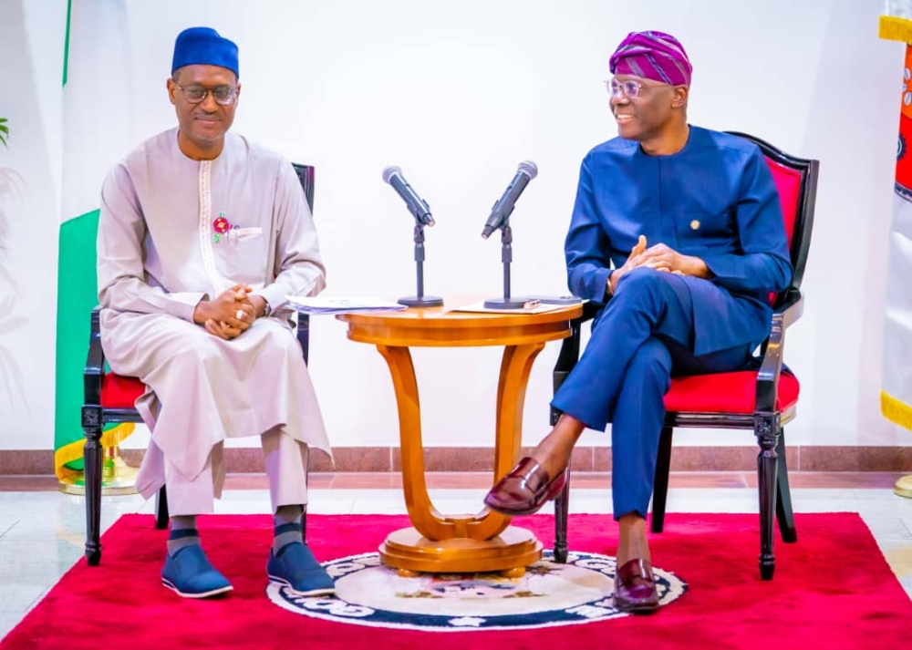 Courtesy visit of the Hon Minister,  Housing and Urban Development,  Arc Ahmed Dangiwa to Governor Babajide Sanwo-Olu at the Marina,  Lagos Government House,  Wednesday,  December 11th,  2024