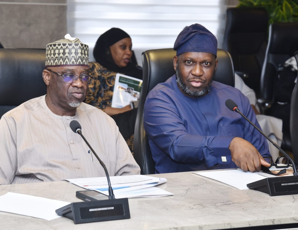 Hon Minister of State, Yusuf Abdullahi Ata and Permanent Secretary,  Dr Shuaib Belgore received briefings on the activities of Federal Mortgage Bank of Nigeria, presented by the MD , Shehu Usman Osidi, Tuesday,  28th January,  2025