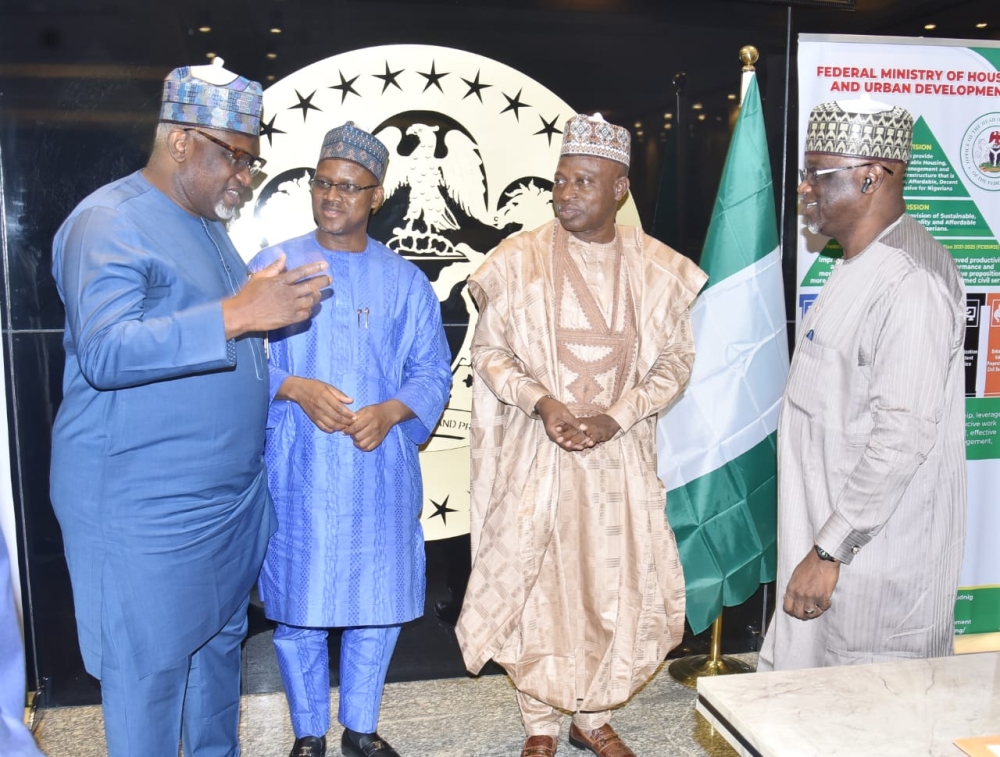 Hon Minister of State, Yusuf Abdullahi Ata and Permanent Secretary,  Dr Shuaib Belgore received briefings on the activities of Federal Mortgage Bank of Nigeria, presented by the MD , Shehu Usman Osidi, Tuesday,  28th January,  2025