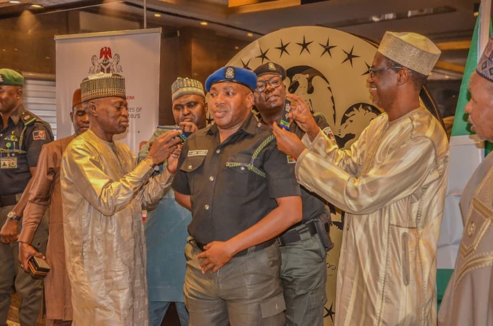 Occassion for the  decoration of four police officers attached to the Minister and Minister of State, Federal Ministry of Housing and Urban Development for their promotion, Tuesday,  21st January,  2025