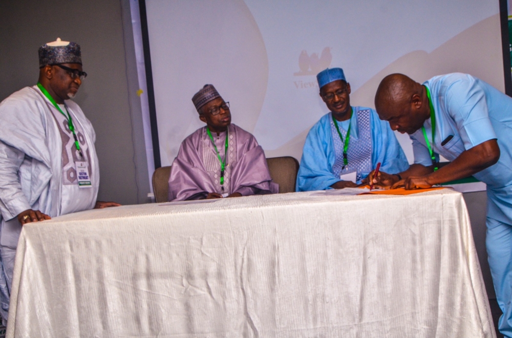 Hon Minister of Housing and Urban Development, Arc. Ahmed Musa Dangiwa signed Performance Contract with the heads of the Housing Agencies; FHA, FMBN and Surveyor General of Federation, @ Radisson Blu Hotel,, Ikeja, Lagos, Wednesday  19th, February,  2025