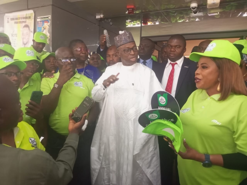 Minister of State for Housing and Urban Development. Rt. Hon. Abdullahi Yusuf Ata making remark at the FMHUD International Estate Valuation Day at Ministry. Monday 5th May, 2025