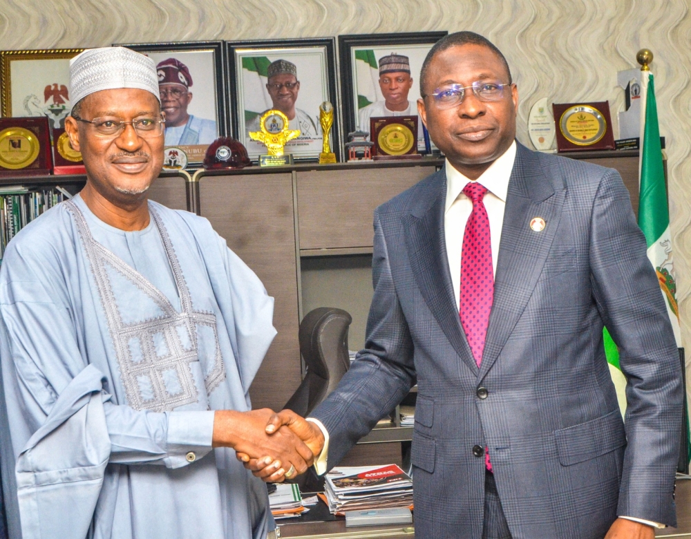 PHOTO SPEAK: (Middle)  Honourable Minister of Housing and Urban Development, Arc. Ahmed Musa Dangiwa; (Left) Permanent Secretary, Federal Ministry of Housing and Urban Development, Dr. Shuaib M.L Belgore; (Right) The Executive Chairman of Economic Financial Crime Commission, Olanipekun Olukayode; during an oversight visits to the Ministry of Housing and Urban Development. Tuesday 20th May, 2025