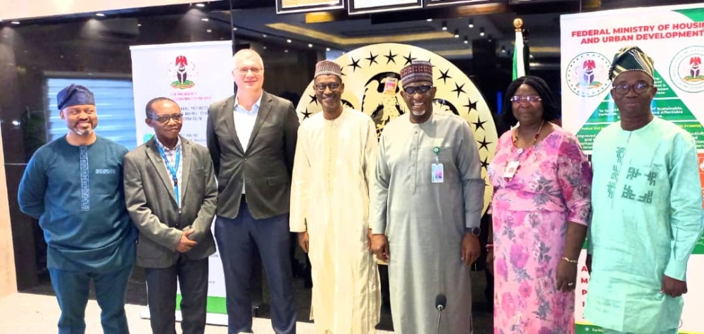 Honouable Minister of Housing and Urban Development, Arc. Ahmed Musa Dangiwa's  meeting with the Regional Representative  UN Habitat at the Ministry's Conference Room in Abuja, Wednesday,  4th June, 2025