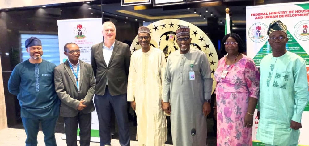 Honouable Minister of Housing and Urban Development, Arc. Ahmed Musa Dangiwa's  meeting with the Regional Representative  UN Habitat at the Ministry's Conference Room in Abuja, Wednesday,  4th June, 2025