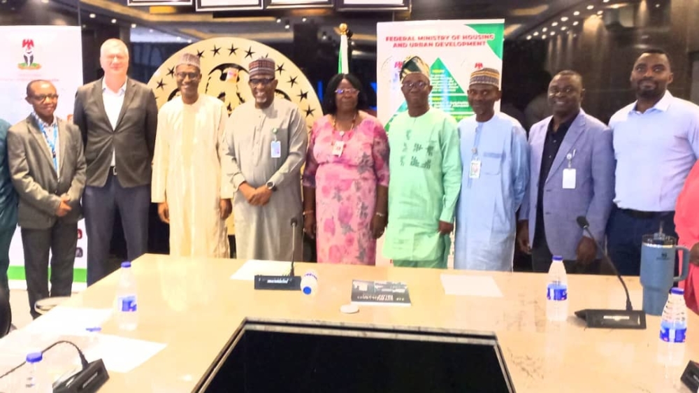 Honouable Minister of Housing and Urban Development, Arc. Ahmed Musa Dangiwa's  meeting with the Regional Representative  UN Habitat at the Ministry's Conference Room in Abuja, Wednesday,  4th June, 2025