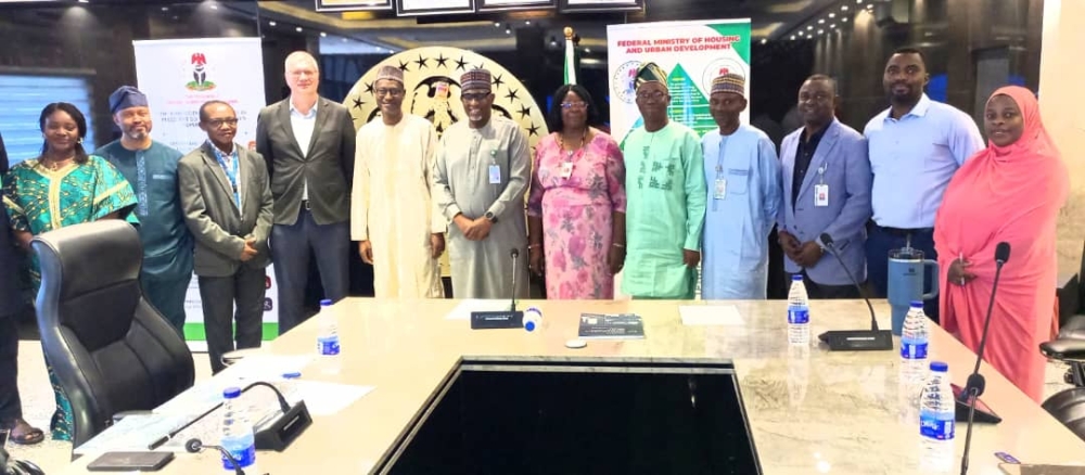 Honouable Minister of Housing and Urban Development, Arc. Ahmed Musa Dangiwa's  meeting with the Regional Representative  UN Habitat at the Ministry's Conference Room in Abuja, Wednesday,  4th June, 2025