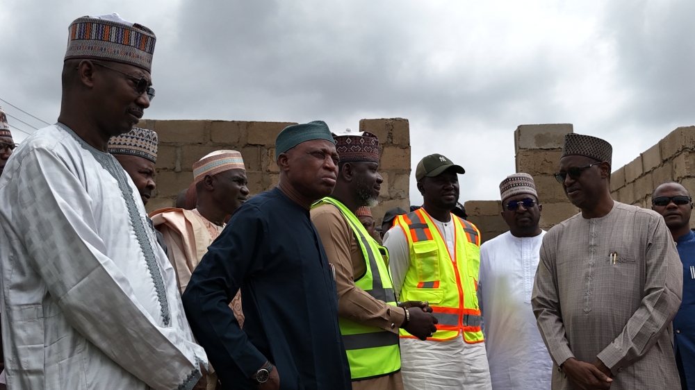Minister and Minister of State, Housing and Urban Development, Arc. Ahmed Musa Dangiwa and Rt.Hon Abdullahi Yusuf Ata accompanied by some Directors of the Ministry on the inspection of the Kano Renewed Hope Estate and City Projects, Friday, 25th July, 2025