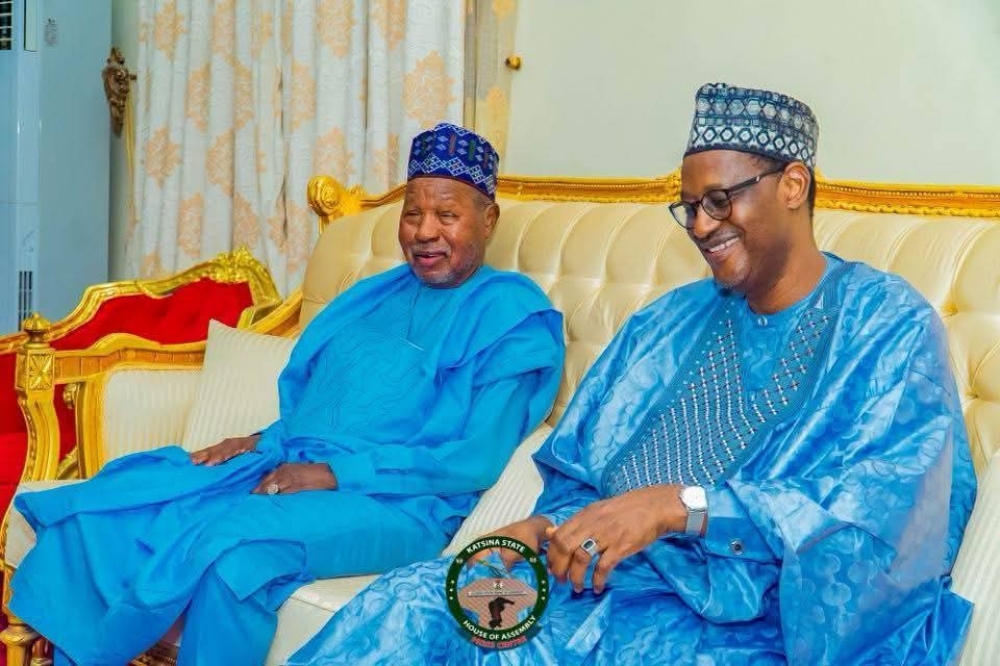 Housing Minister, Arc Ahmed Dangiwa,  former Governor of Katsina State,  Aminu Bello Masari and Speaker, Katsina State House of Assembly,  Hon Nasir Yahaya at the Family House of late former President Muhammadu Buhari and Palace of Emir of Daura for condolences, Monday,  July 14th, 2025.