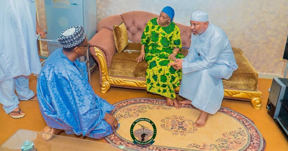 Housing Minister, Arc Ahmed Dangiwa,  former Governor of Katsina State,  Aminu Bello Masari and Speaker, Katsina State House of Assembly,  Hon Nasir Yahaya at the Family House of late former President Muhammadu Buhari and Palace of Emir of Daura for condolences, Monday,  July 14th, 2025.