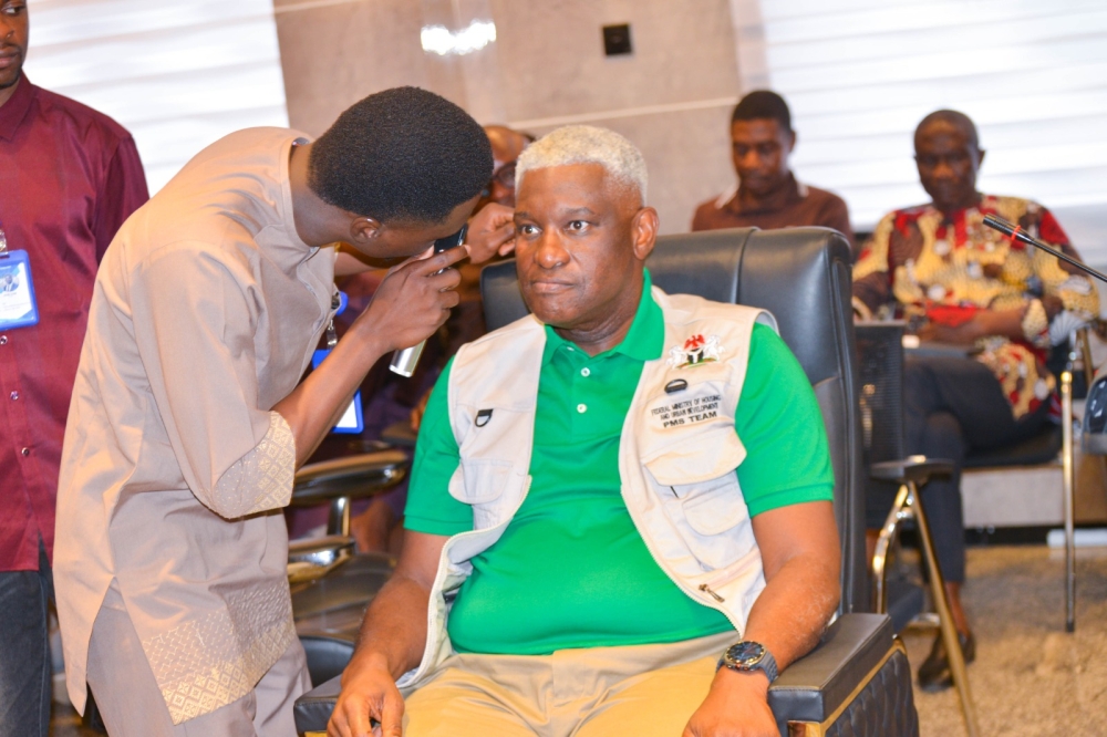 Permanent Secretary Federal Ministry of Housing and Urban Development, Dr Shuaib M.L Belgore officially Declare open A -one day free eye screening programme for officers of the Ministry.Thursday 31st July, 2025