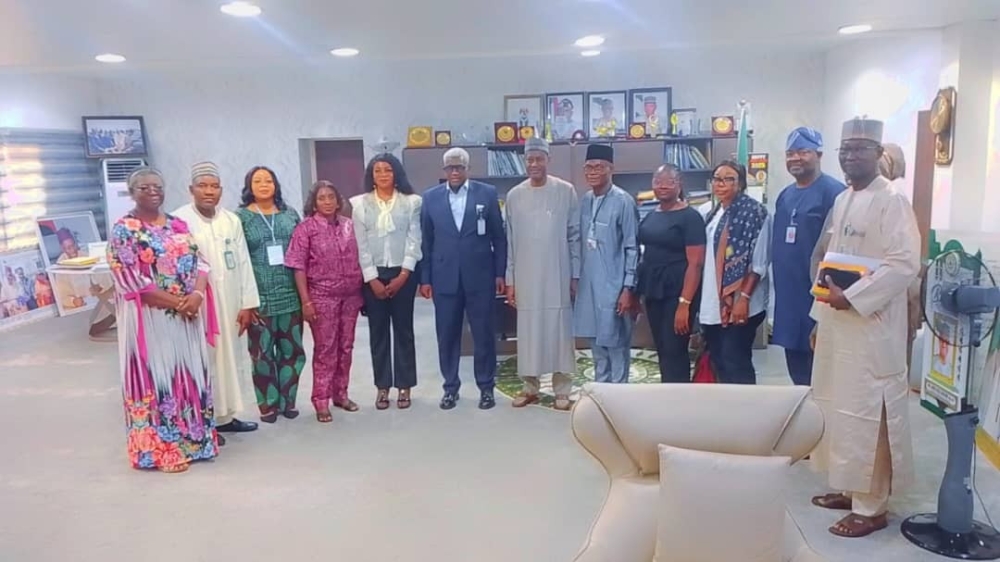 Meeting of the Hon Minister,  FMHUD, Arc Ahmed Dangiwa with the delegation of society for water & sanitation - a network of CSOs, NGOs & community based organizations working to improve access to safe water, sanitation & hygiene, April 15, 2026.