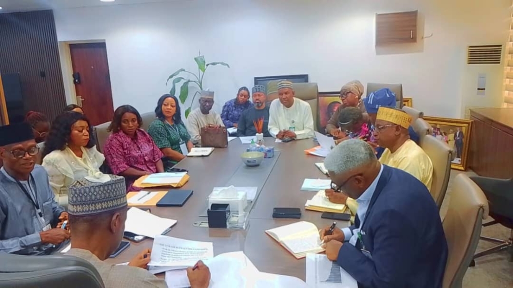 Meeting of the Hon Minister,  FMHUD, Arc Ahmed Dangiwa with the delegation of society for water & sanitation - a network of CSOs, NGOs & community based organizations working to improve access to safe water, sanitation & hygiene, April 15, 2026.