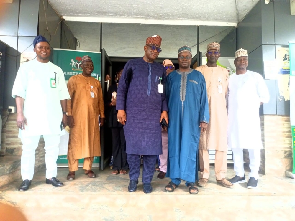 Permanent Secretary, Federal Ministry of Housing and Urban Development, Dr. Shuaib Belgore on courtesy visits to his counterparts at the Federal Ministries of Environment, Alhaji Salihu Aminu Usman (PhD), and Works, Mr Rafiu Adeladan Olarinre in their respective Ministries in Abuja, April 29th, 2026