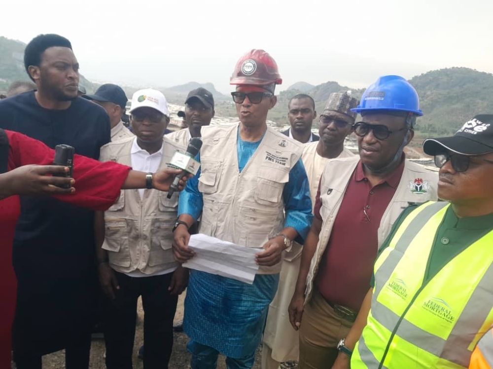 Hon Minister,  FMHUD,  Engr Muttaqha Rabe Darma, Hon Minister of State, Hon. Yusuf Ata, the Permanent Secretary and other management staff of the Ministry on inspection visit to Karsana Renewed Hope City and Federal Govt Military Housing Estate (Brain & Hammers), Abuja. ,April 30th, 2026