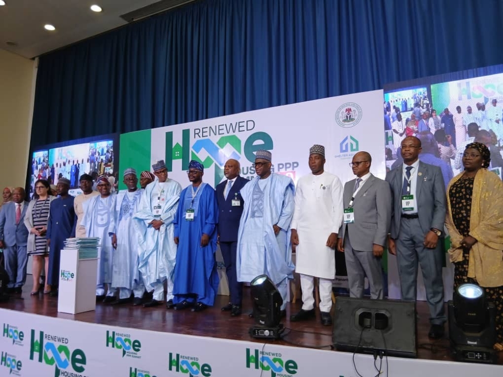 Honourable Minister of Housing and Urban Development,Engr. Muttagha Rabe Darma, PhD,  and other dignitaries at the Renewed Hope Housing PPP Summit held at the Shehu Musa Yar’Adua Centre, Abuja.