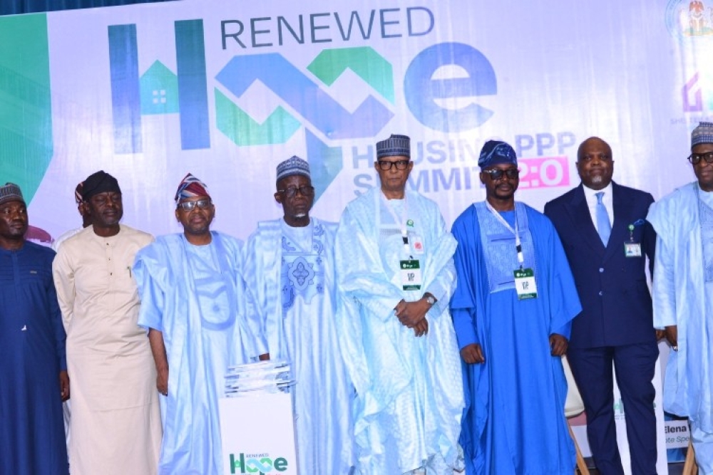 Honourable Minister of Housing and Urban Development,Engr. Muttagha Rabe Darma, PhD,  and other dignitaries at the Renewed Hope Housing PPP Summit held at the Shehu Musa Yar’Adua Centre, Abuja.